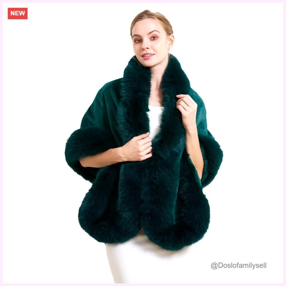 Faux Fur Shawl Wrap Stole for Weddings Formal Events Warm Coverup